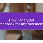 How I analyzed feedback for improvement