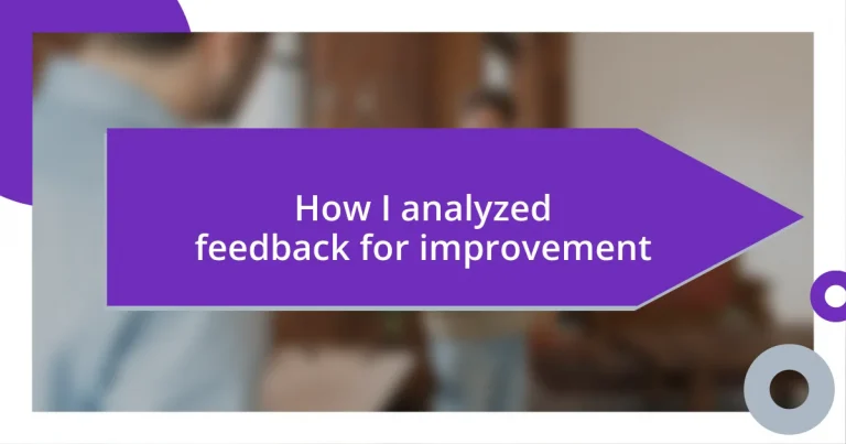 How I analyzed feedback for improvement