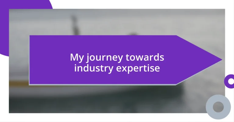 My journey towards industry expertise