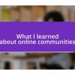 What I learned about online communities