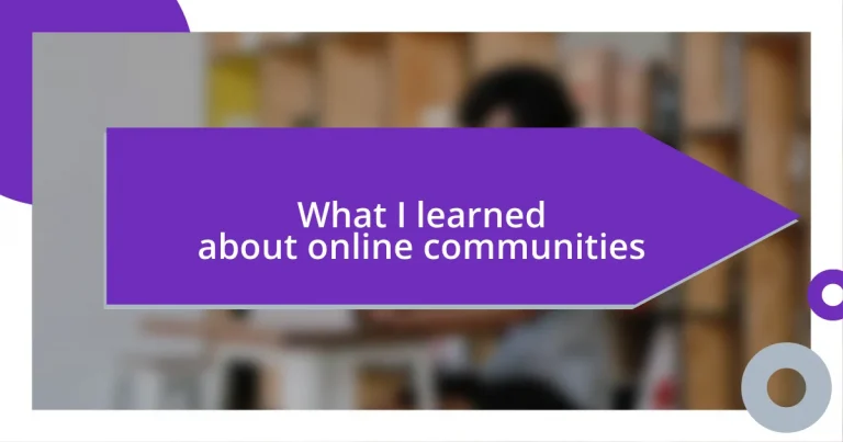 What I learned about online communities