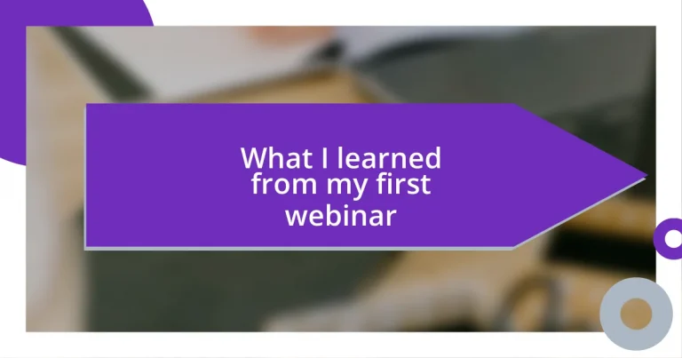 What I learned from my first webinar